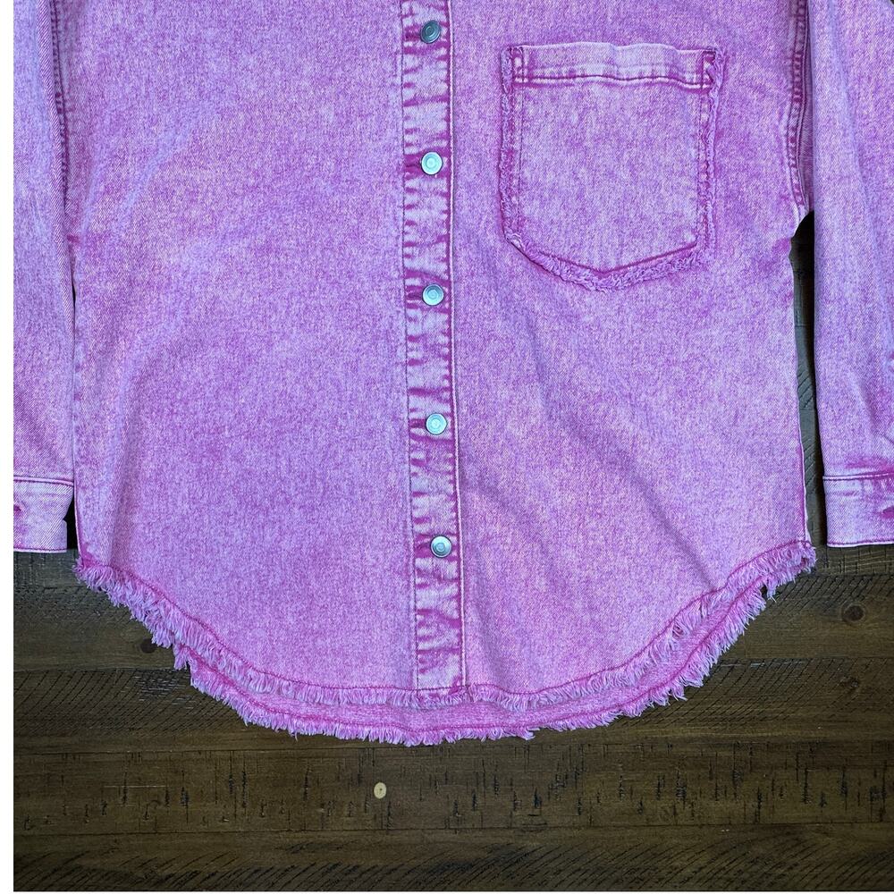 Celebrity Pink Women's Button Up Jeans Shirt Collared Long Sleeves Size M - Picture 7 of 16